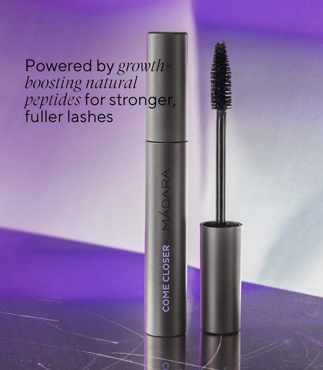 MADARA Organic Skincare | Come Closer Infinite Lash Mascara – Lengthens And Defines, Peptide-infused Formula, Without Synthetic Colourants, Jet-black Color, Ecocert Certified - 0.2oz