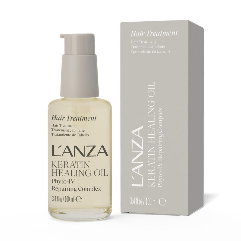 L'ANZA Keratin Healing Oil Hair Treatment Repairs Dry, Damaged Hair, Split Ends, Smooths Flyaways, Adds Silky Shine, Color Safe Anti Frizz, Heat & UV Protection Anti-Humidity, Sulfate Free (3.4 Fl Oz)