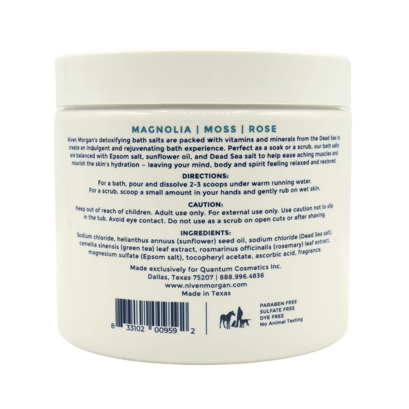 Niven Morgan Bath Salt & Mineral Scrub - 18oz | Revitalize Skin & Relax Muscles