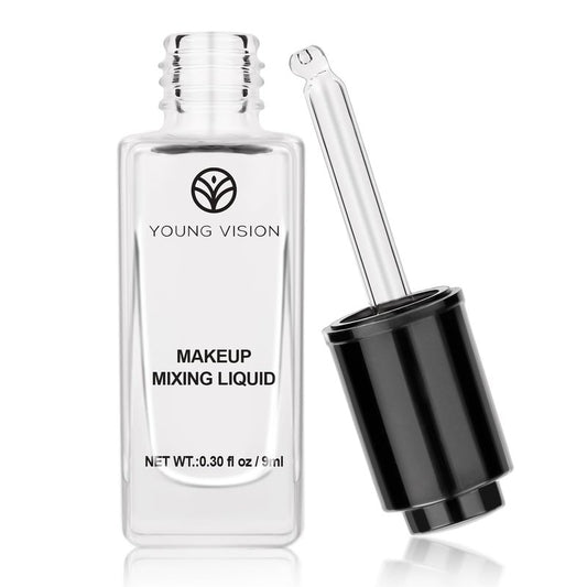 YOUNG VISION Makeup Mixing Liquid, Eyeshadow/Foundation Mixing Medium Makeup, Eyeliner Sealer, Pigment Enhancer, Durability Waterproof Transparent Make up Fixer Liquid Drops, 9ml/0.3 fl oz