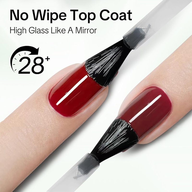 Love easy Top Coat for Nails, No Wipe High Glass Long Lasting 28+ Days, Chip Scratch Resistance Anti-yellowing Glossy Shine Manicure, Brush on Friendly for Home DIY Beginner (U V Lamp Needed)