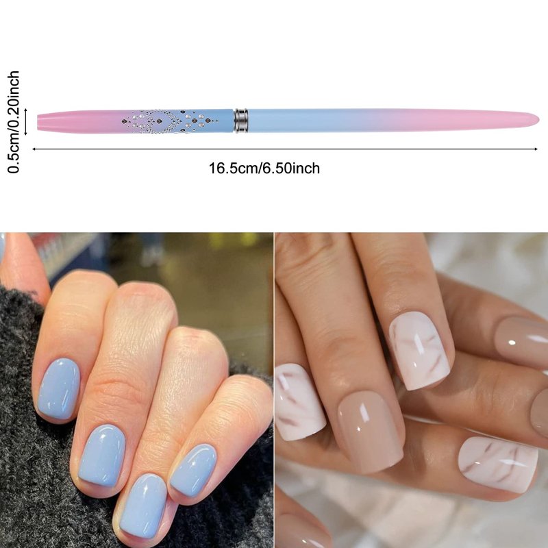 Nail Art Clean Up Brushes - Acetone Resistant Nail Polish Remover | 2 Pcs Round & Angled Design