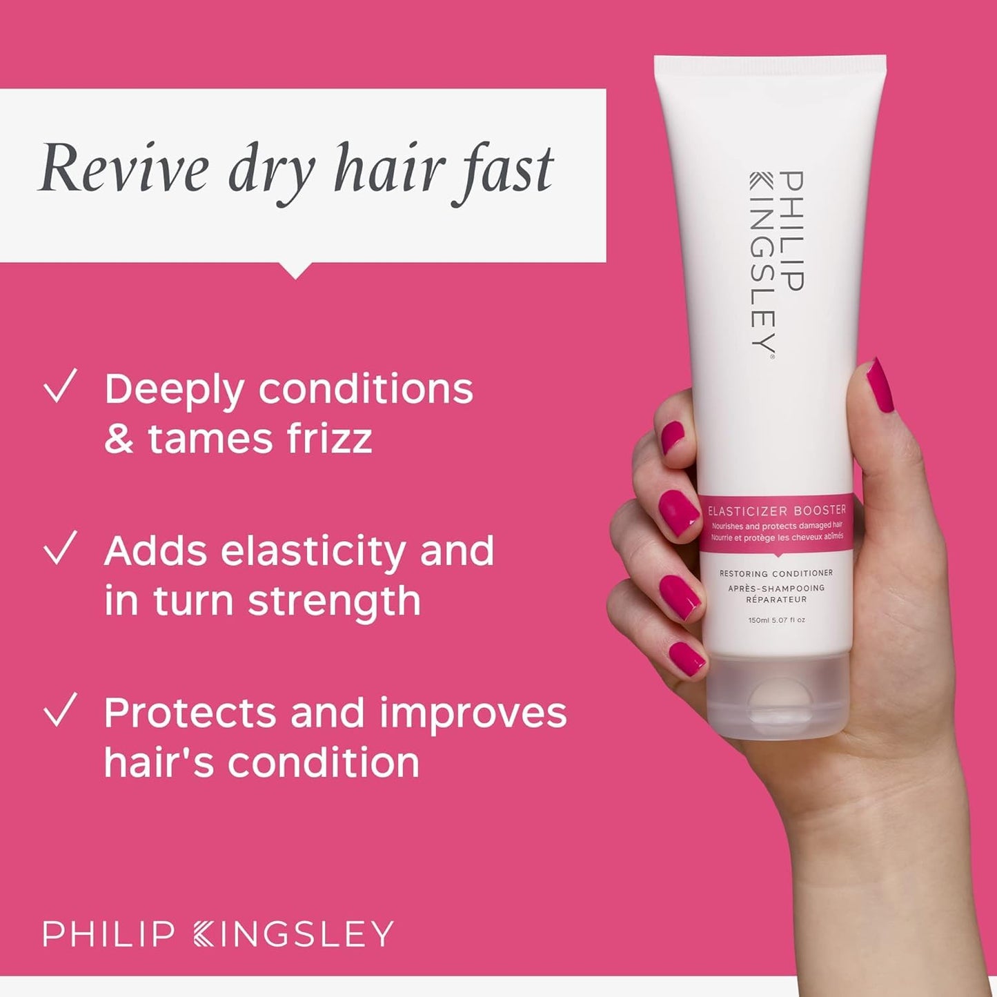 PHILIP KINGSLEY | Elasticized Booster Restoring Conditioner | Deep-Conditioning Hair Treatment for All Hair Types | Reduces Breakage and Frizz, Adds Shine, Bounce and Style | 5.74oz