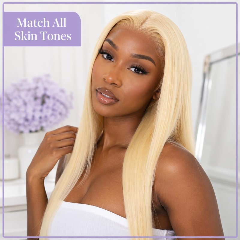 613 Blonde Frontal Human Hair - 13x4 Straight HD Lace, Pre-Plucked Natural Hairline | 14 Inch, Ear-to-Ear