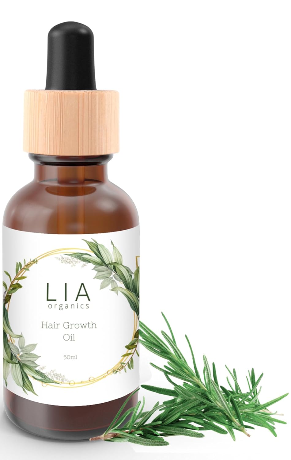 Lia Organics Hair Growth Oil - Organic Rosemary & Castor Oil Blend for Thick, Healthy Hair | 1.70 Fl Oz