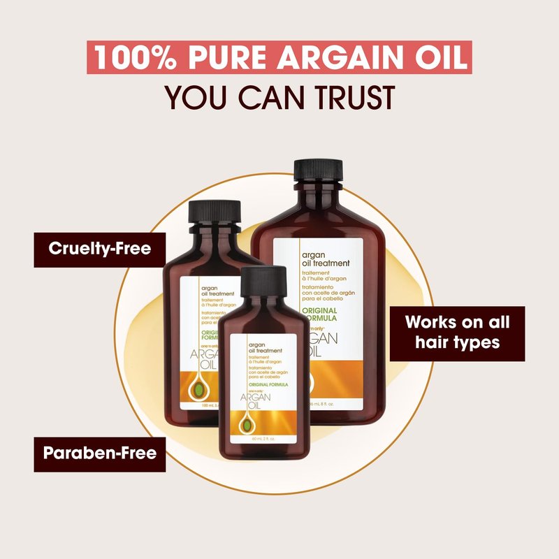 One 'n Only Argan Oil Hair Treatment - Hair Oil Smoothes and Strengthens Dry Damaged Hair, Eliminates Frizz, Creates Brilliant Shines, Non-Greasy Formula, 3.4 Fl. Oz