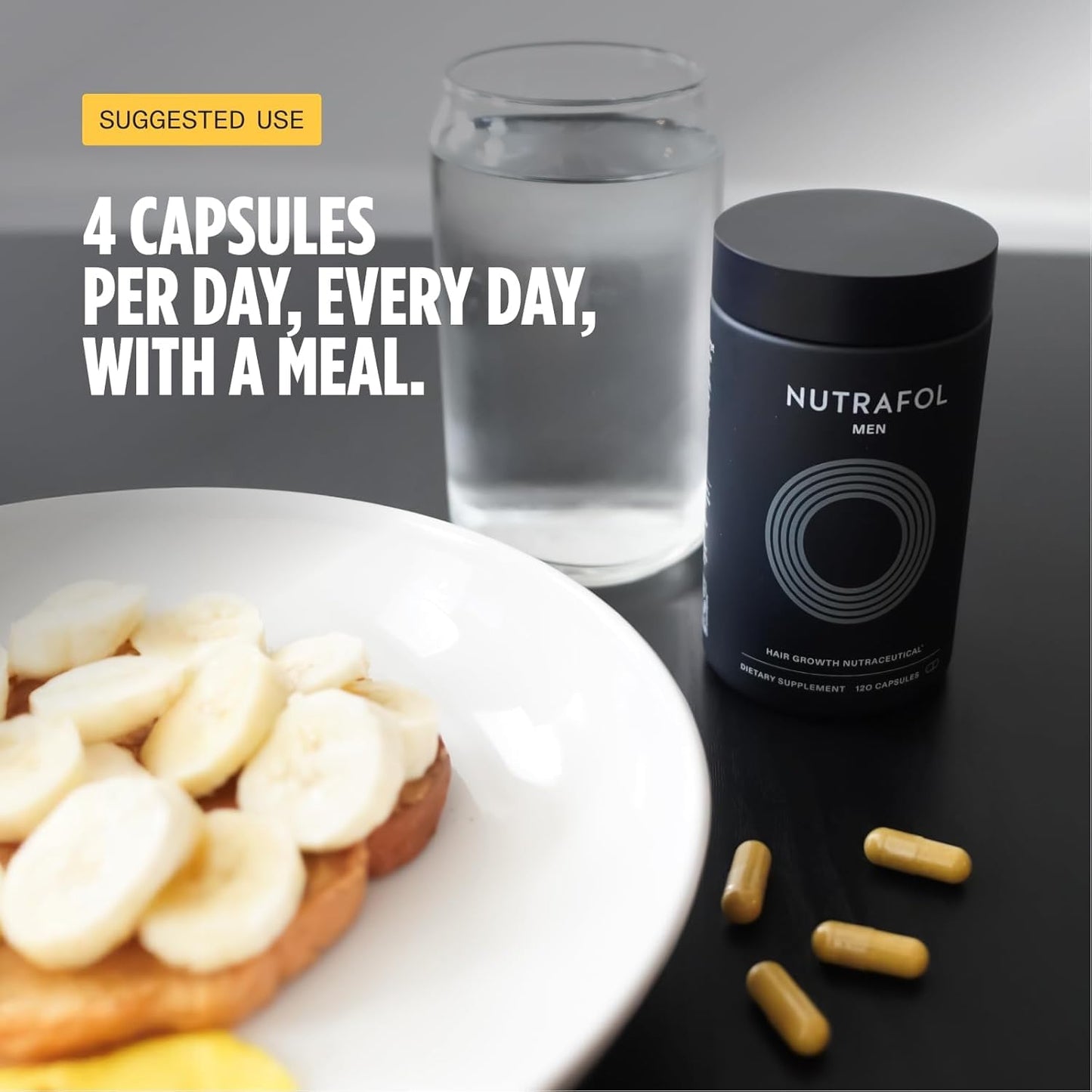 Nutrafol Men's Hair Growth Supplements - Clinically Tested for Thicker Hair & Scalp Coverage | 1 Month Supply