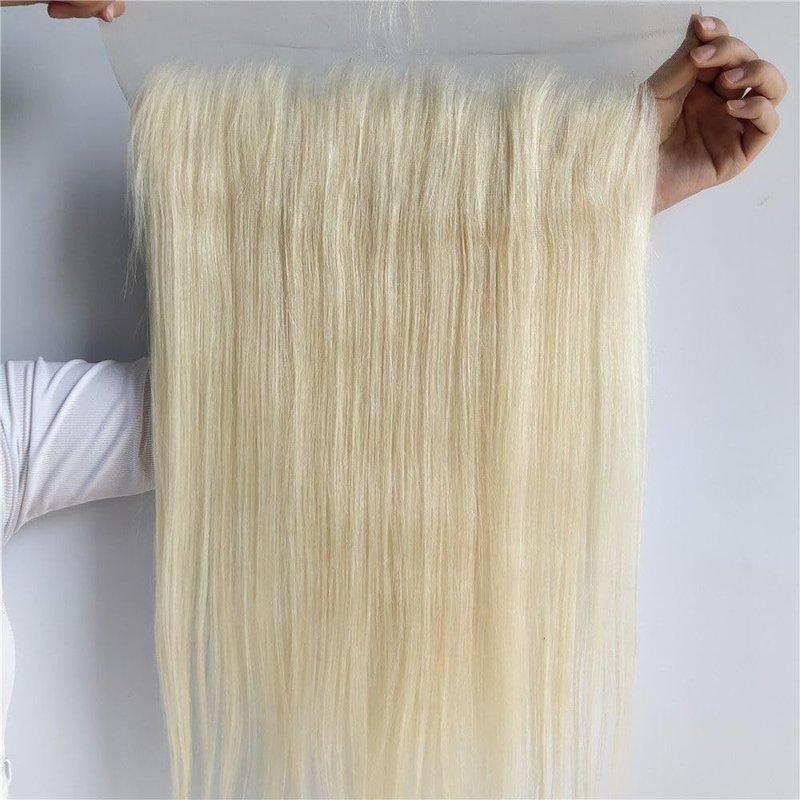 613 Blonde Frontal Human Hair - 13x4 Straight HD Lace, Pre-Plucked Natural Hairline | 14 Inch, Ear-to-Ear