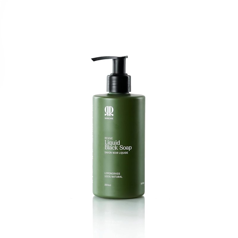 R&R Skincare Revive Liquid African Black Soap - Hydrating Shea Butter Cleanser for All Skin Types | 8.5 fl oz