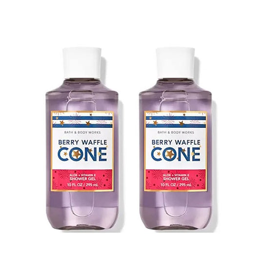 Bath & Body Works Berry Waffle Cone Shower Gel Gift Sets 1Oz 2 Pack (Berry Cone) 20 Fl Oz