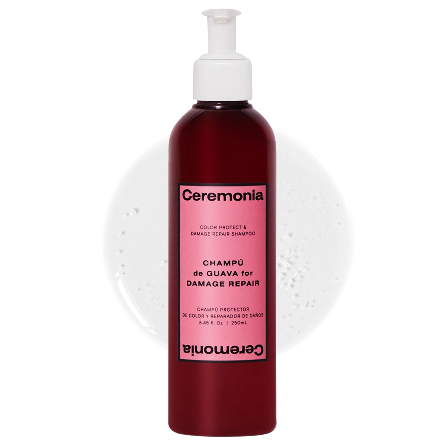Ceremonia Guava Color Protect & Damage Repair Shampoo | Restores Hair & Boosts Shine with Aloe Vera | Protects Hair from UV and Heat, 8.45 fl oz