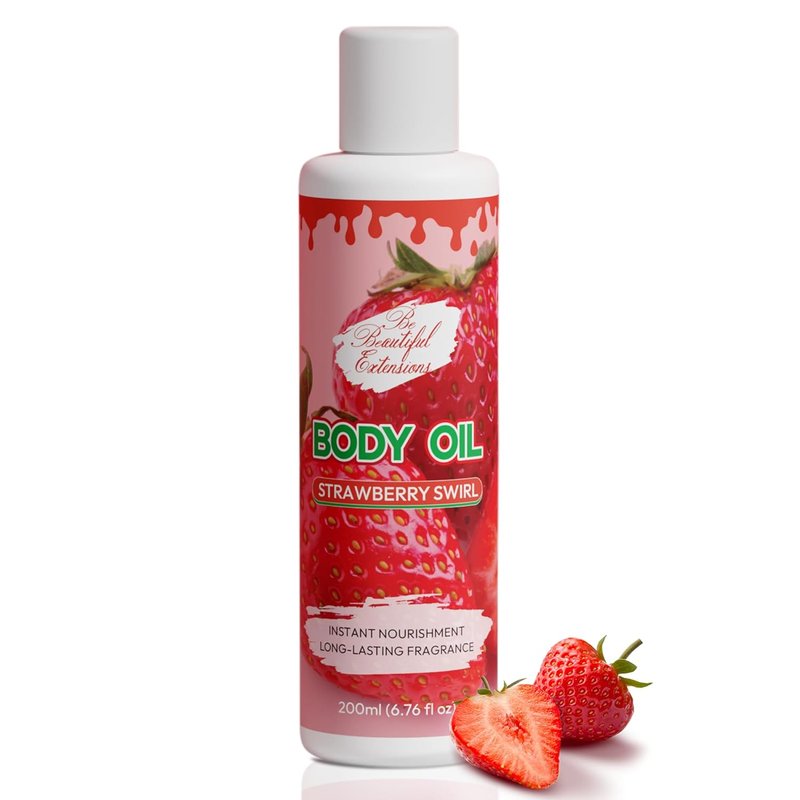 Deep Hydration Body Oil | Nourishing Jojoba Oil for Radiant Skin - 6.76 oz, Strawberry Scent