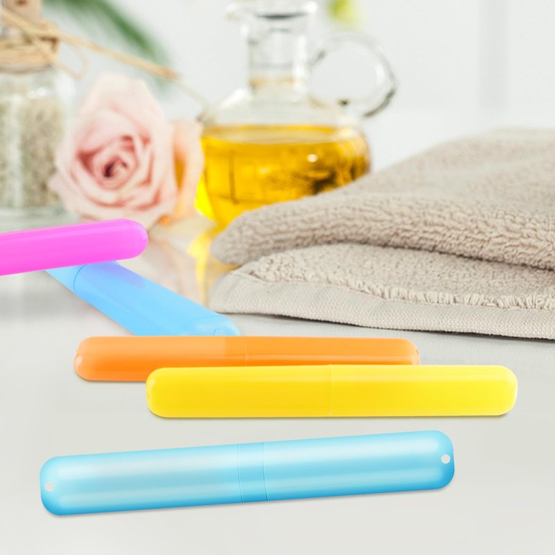 SIKEMAY 50 PCS Travel Toothbrush Holder Bulk, Back to School, Classroom Pencil Case for Kids, Toothbrush Case for Travel, Bathroom, Indoor, Outdoor, Trip, Camping, School