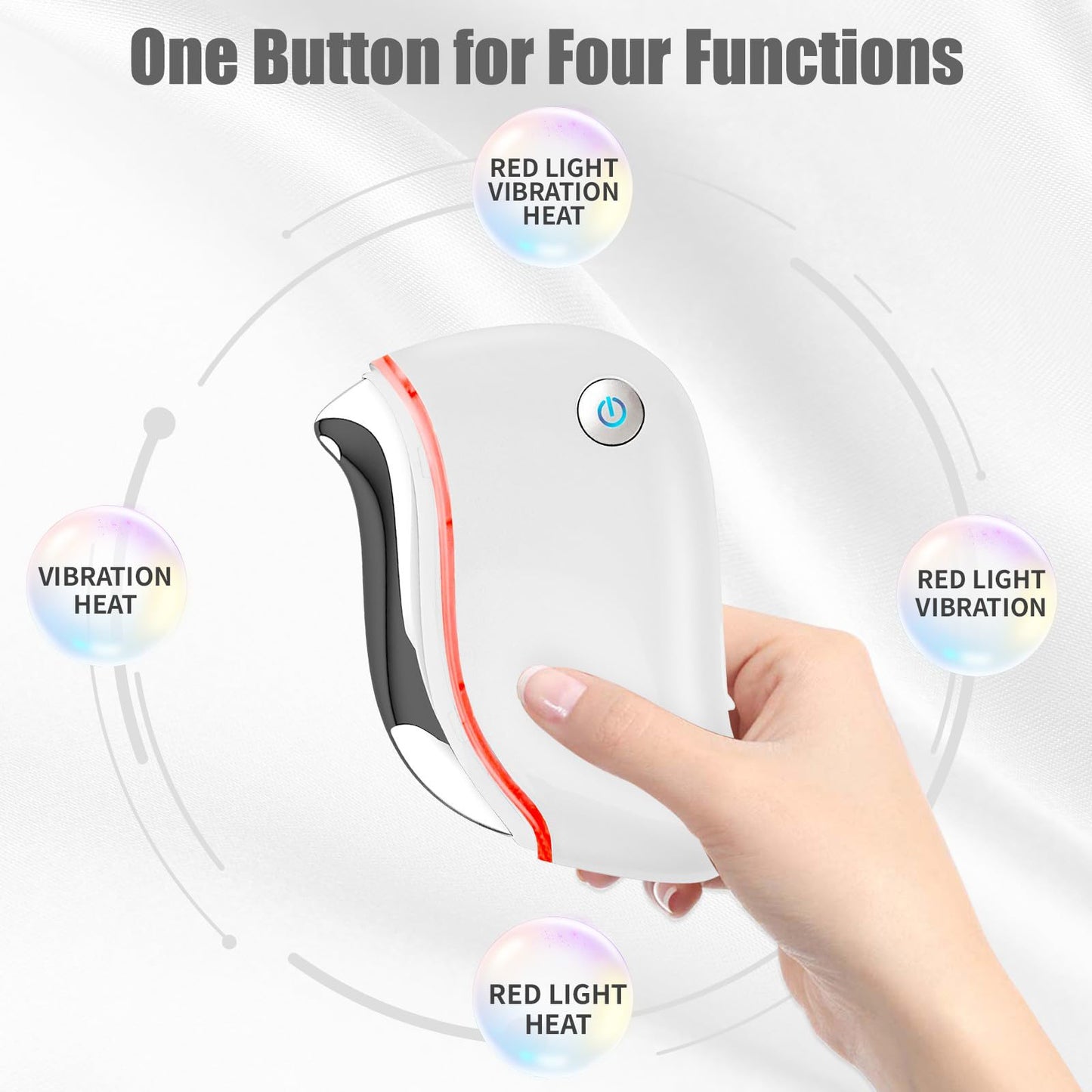 Aikertec Heat Electric Gua Sha Tool, 4-in-1 Multi-Function Face Massager, Facial, Double Chin, Awakening Skin, Deep Treatment