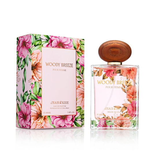 Jean Rish Woody Breeze Perfume for Women Eau De Parfum, Long-Lasting Luxury Fragrance, Made In USA - Pear, Jasmine, Iris, Vanilla, Patchouli Scent - 100ml / 3.4 oz