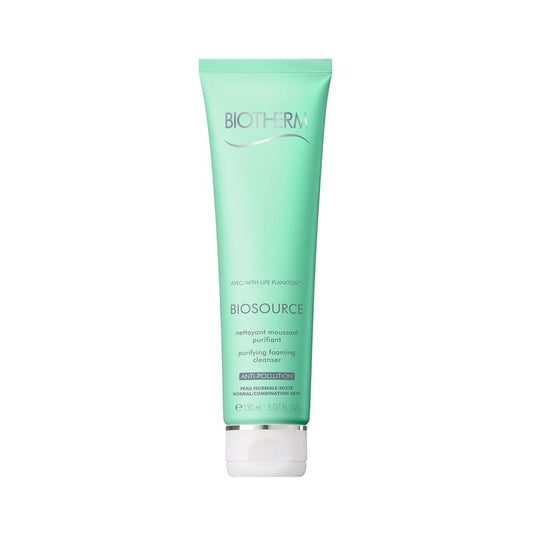 Biotherm Biosource Foaming Cleanser - Purifying Exfoliating Gel with Biotech Plankton & Zinc | 5.1 Fl. Oz.