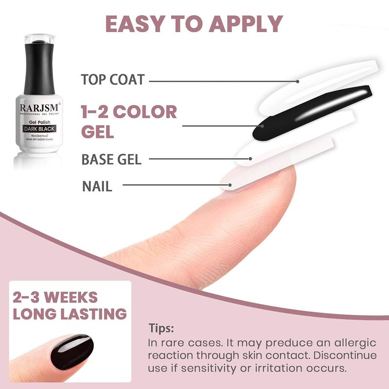 RARJSM 15ML Black White Gel Nail Polish Kit White Black Nail Polish Soak Off L e d Cured Nail Art Vanish Starter Manicure Salon DIY at Home