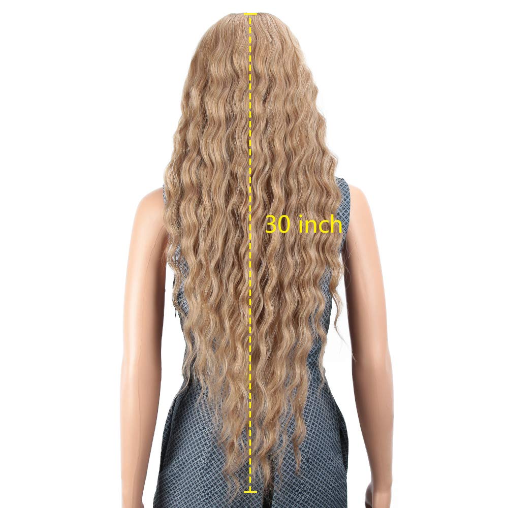 Joedir Lace Front Wigs 30'' Long Wavy Synthetic Wigs For Black Women 130% Density Ombre Wigs with Baby Hair Heat Resistant Wig(RT6/23C)