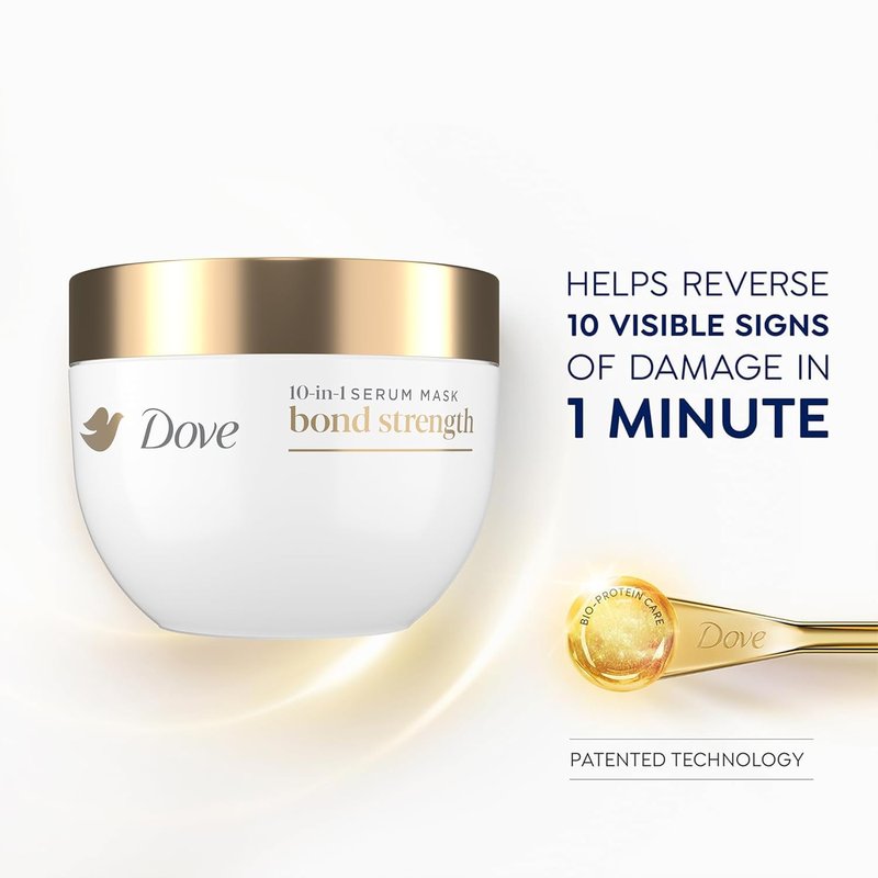 Dove Bond Strength Damage Therapy System | 4-Piece Hair Repair Set with Shampoo, Conditioner, Serum & Mask