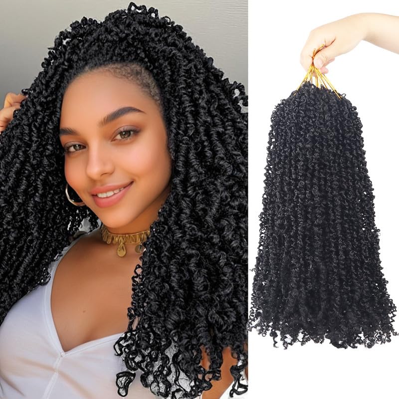 Yanky Twist Crochet Hair - Pre-Looped Passion Twist Braids | 9 Packs Brown Synthetic Extensions (14-1B)