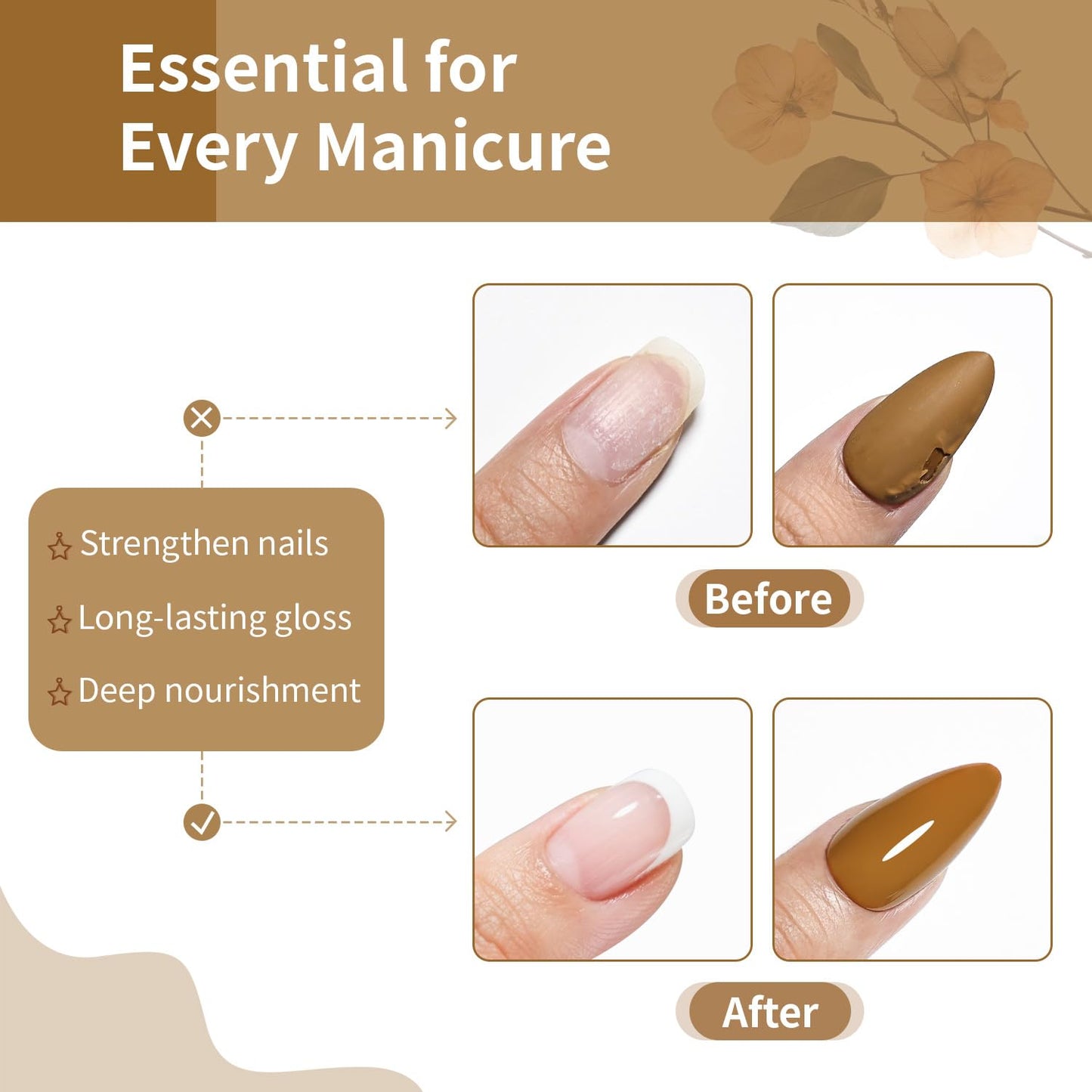 OpenLive Base and Top Coat Nail Polish Quick Dry,16.5ml Large capacity Basic Nail Polish Set Air Dry Fast, High-Glossy Shiny, No U V Light Needed for Women Salon DIY Nail Art