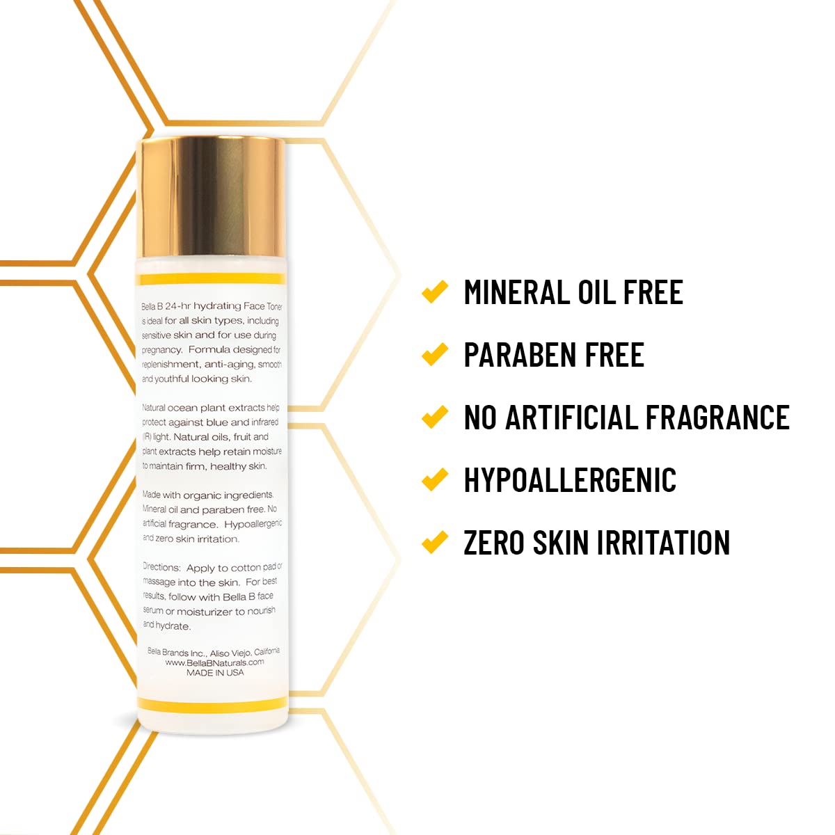 BELLA B Pregnancy Safe Face Toner | 24hr Hydrating Natural Face Toner for Women | Anti-Aging Pregnancy Facial Moisturizer Safe for All Skin Types | Paraben & Fragrance Free | 5.1oz