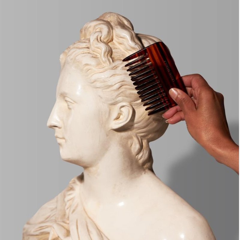 Caswell-Massey Travel Detangler Comb, Extra Wide, Handmade from Renewable & Plant-Based Italian Cellulose Acetate, Tortoise Pattern, 3.75” Wide