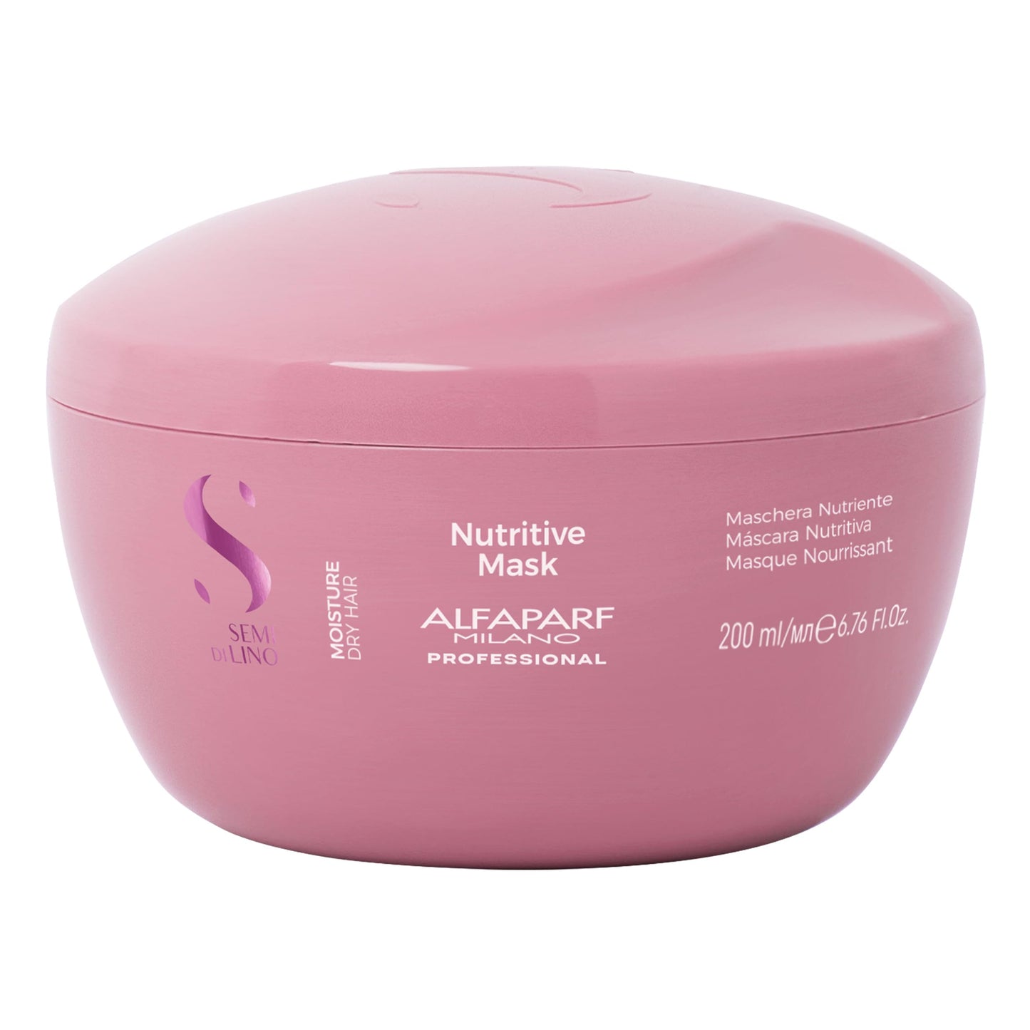 ALFAPARF MILANO Semi di Lino Moisture Nutritive Mask for Dry Hair - Safe on Color Treated Hair - Hydrating, Moisturizing, Nourishing - Adds Brilliant Shine - Salon Quality (6.76 fl oz)