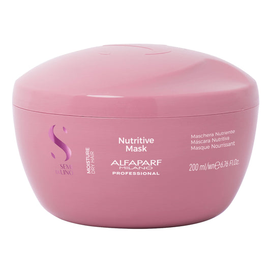 ALFAPARF MILANO Semi di Lino Moisture Nutritive Mask for Dry Hair - Safe on Color Treated Hair - Hydrating, Moisturizing, Nourishing - Adds Brilliant Shine - Salon Quality (6.76 fl oz)