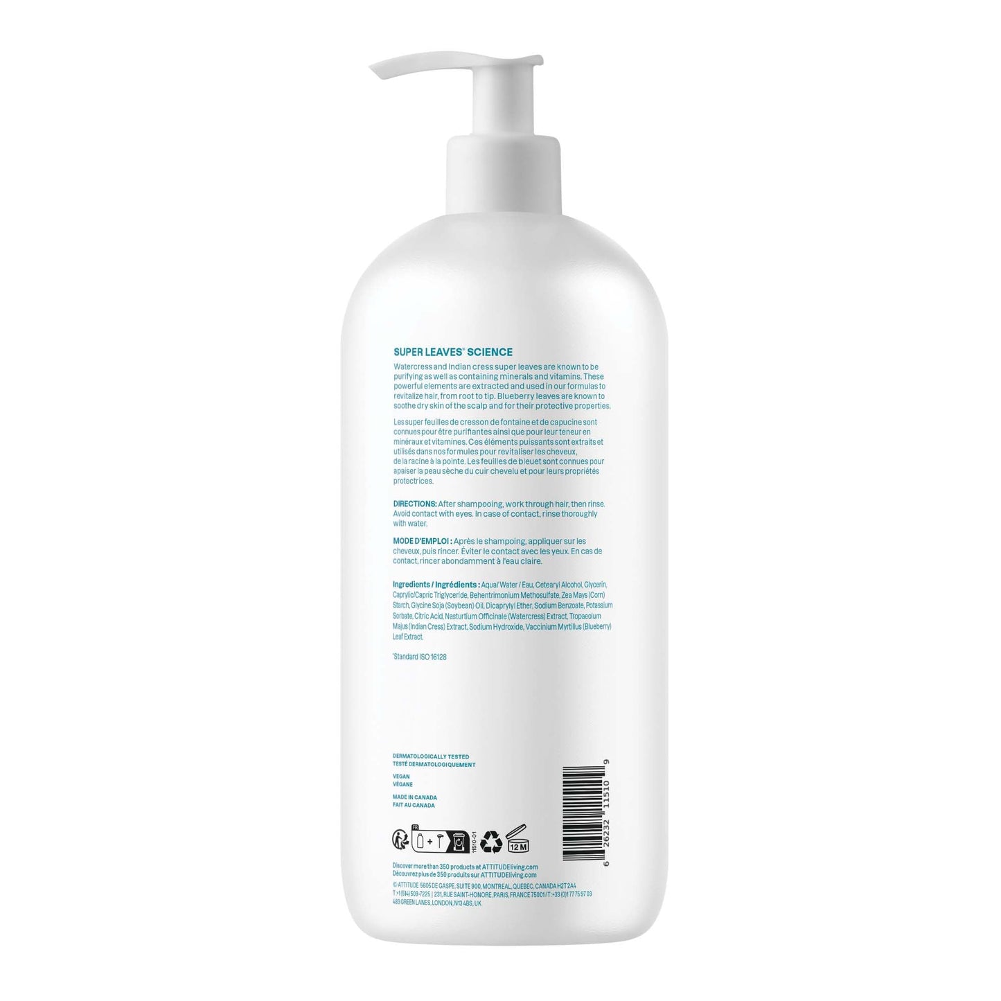 ATTITUDE Extra Gentle Hair Conditioner, Soothes Dry Scalp, Naturally Derived Ingredients, Vegan Detangler, Dermatologically Tested, Unscented, 32 Fl Oz