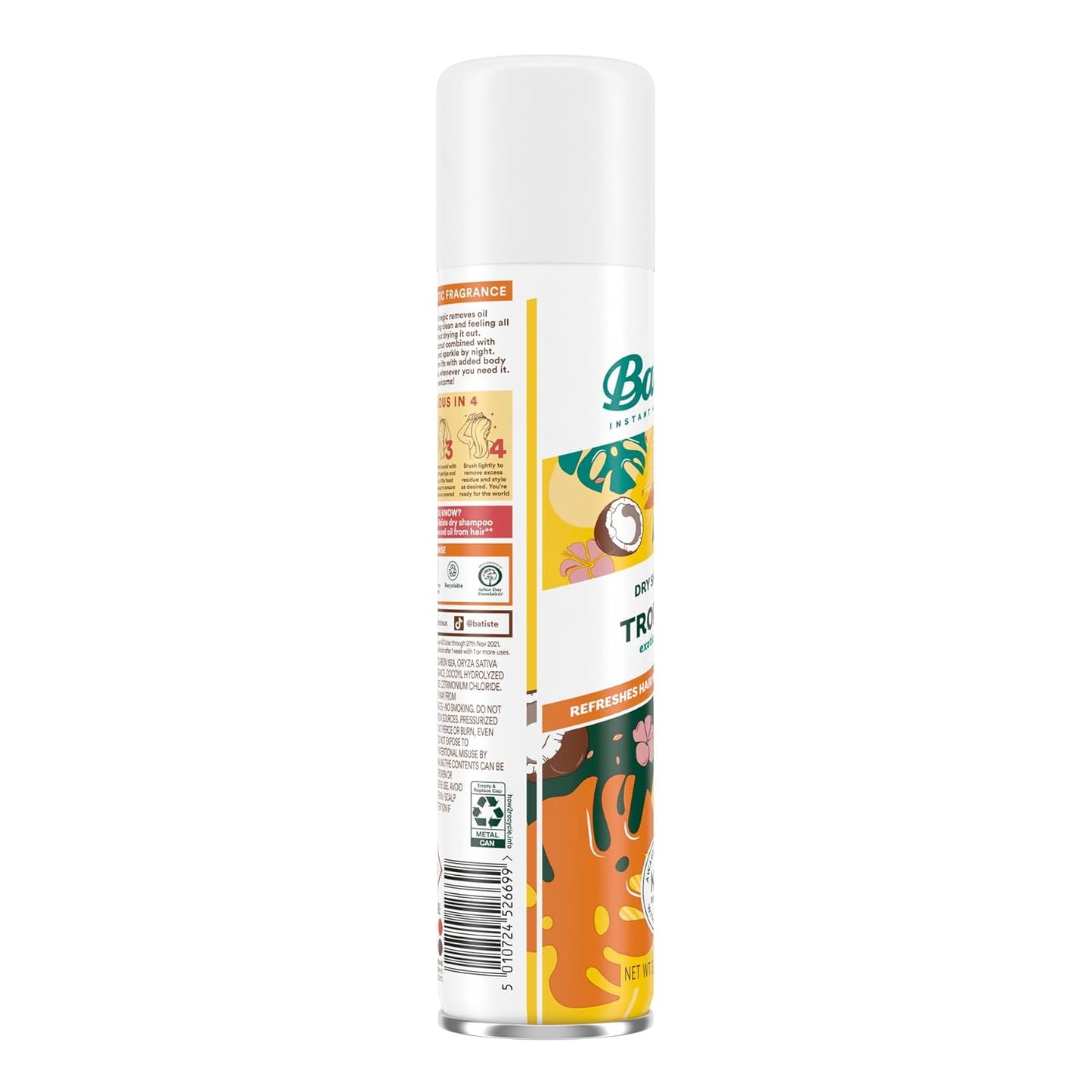 Batiste Tropical Dry Shampoo - Waterless Hair Cleanser | 3.81oz, 3-Pack for Refreshing Volume
