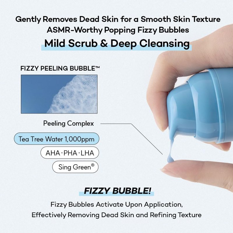 Deep Clean Bubble Cleanser - Gel-to-Foam Exfoliating Face Wash with AHA, PHA & LHA | 50ml for Sensitive Skin