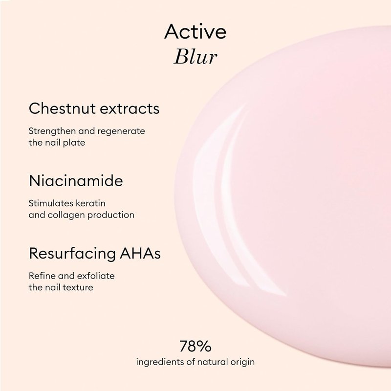Manucurist Active Blur™ Nail Polish - Powder Pink Matte Treatment with Niacinamide | Vegan, No Lamp, Nail Strengthener