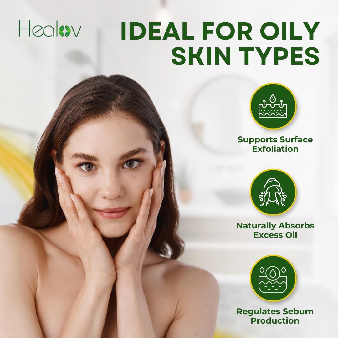 Healov Sulfur Soap – Sulfur Face & Body Wash for Acne – Sulphur Exfoliating Facial Cleanser Absorbs Excess Oil, Reduces Breakouts, & Cleanses Skin – Natural Cystic Acne, Rosacea Skin Care Treatment