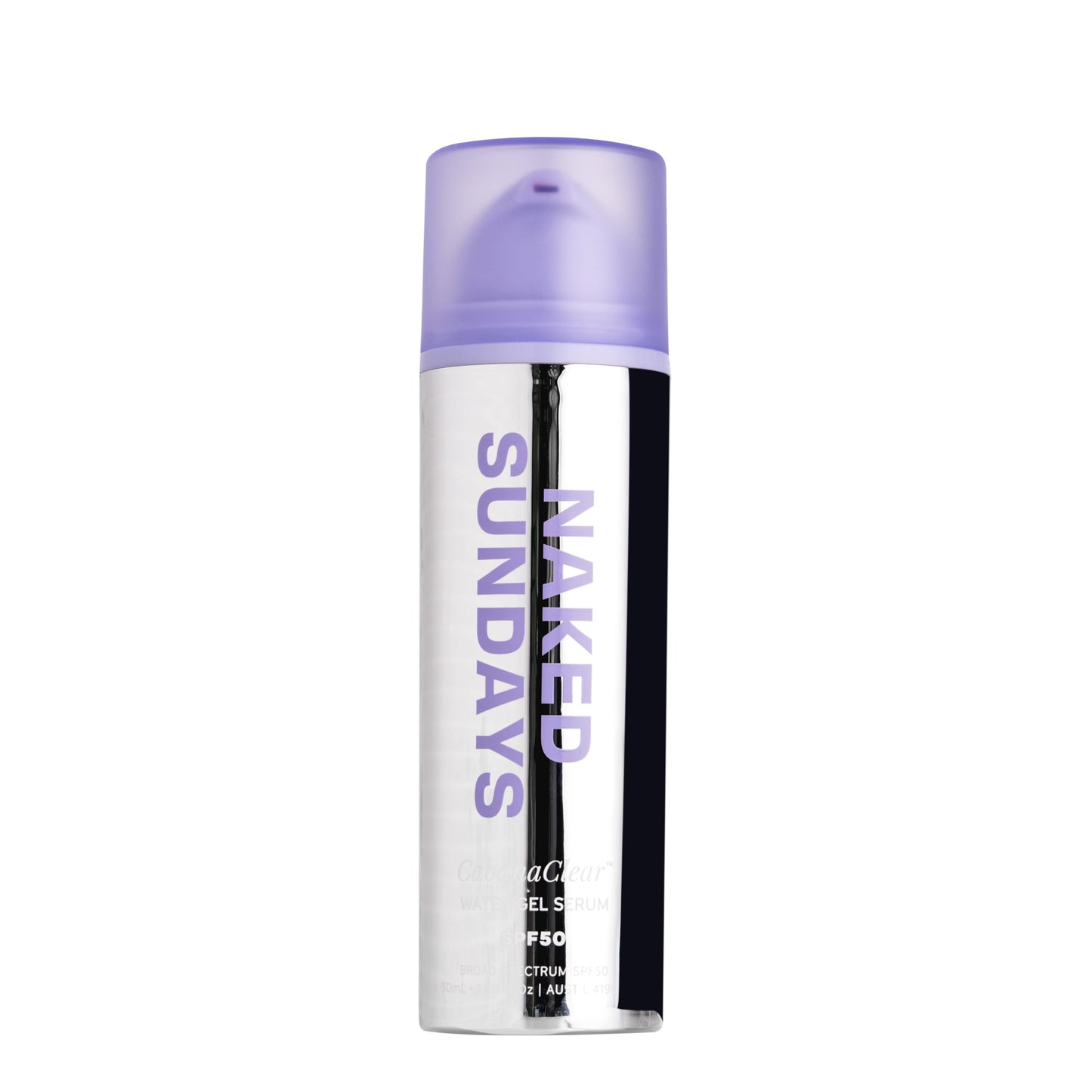 Naked Sundays CabanaClear SPF 50 Face Sunscreen Serum - Invisible Water Gel, Hyaluronic Acid, Broad Spectrum UVA/UVB, Hydrating, Silicone-Free, Fragrance-Free, All Skin Types, No White Cast - 50ml