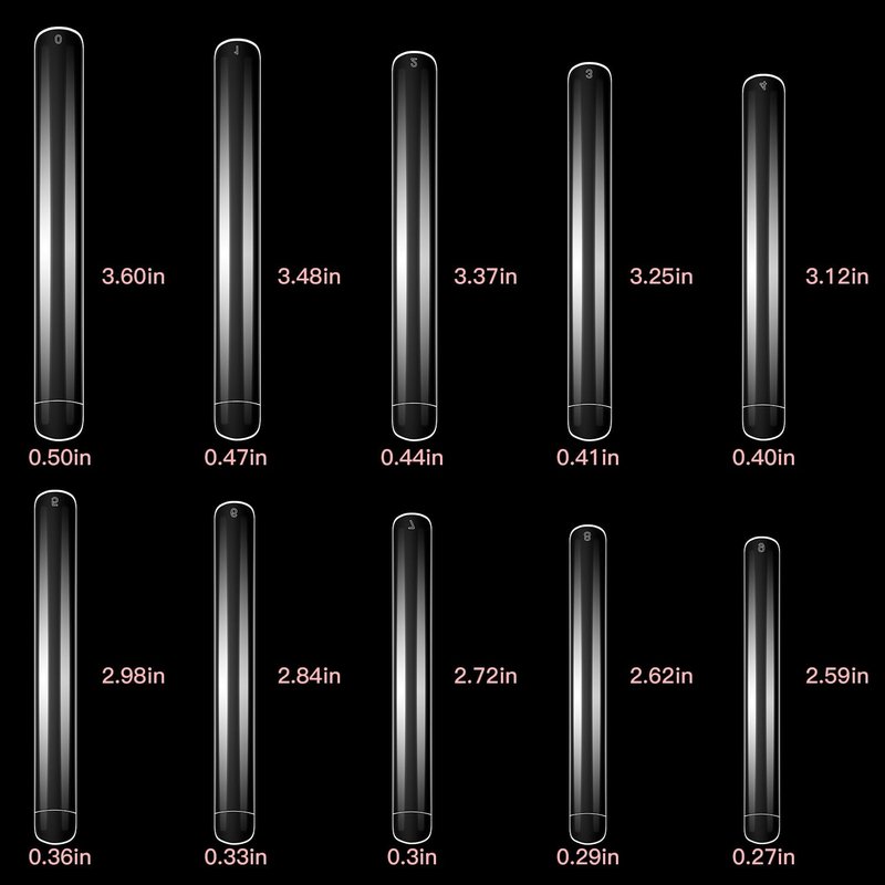 XXXXL Extra Long Nail Tips, BORNBYME 100Pcs Clear Curve Nail Tips Acrylic Full Straight Nail Tip