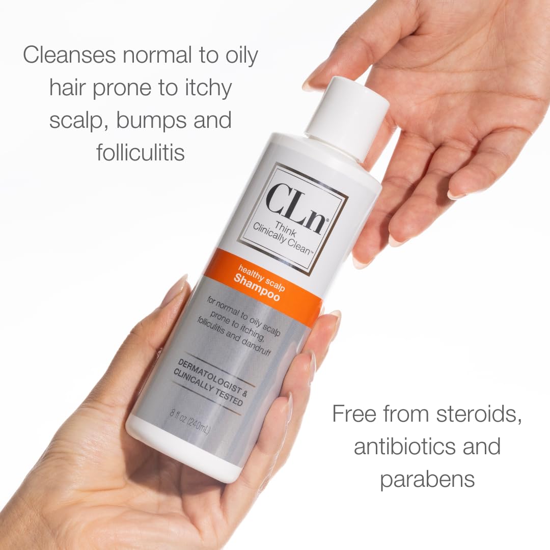 CLn® Shampoo - Clarifying Formula with Salicylic Acid, For Normal to Oily Scalp Prone to Folliculitis, Dandruff, Itchy & Flaky Scalp, Fragrance-Free & Paraben-Free, 8 fl. oz.