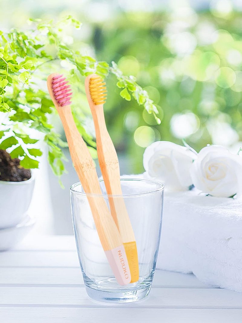 Bamboo Kids Toothbrushes - Eco-Friendly Organic 6-Pack | Biodegradable Soft Bristles for Toddlers
