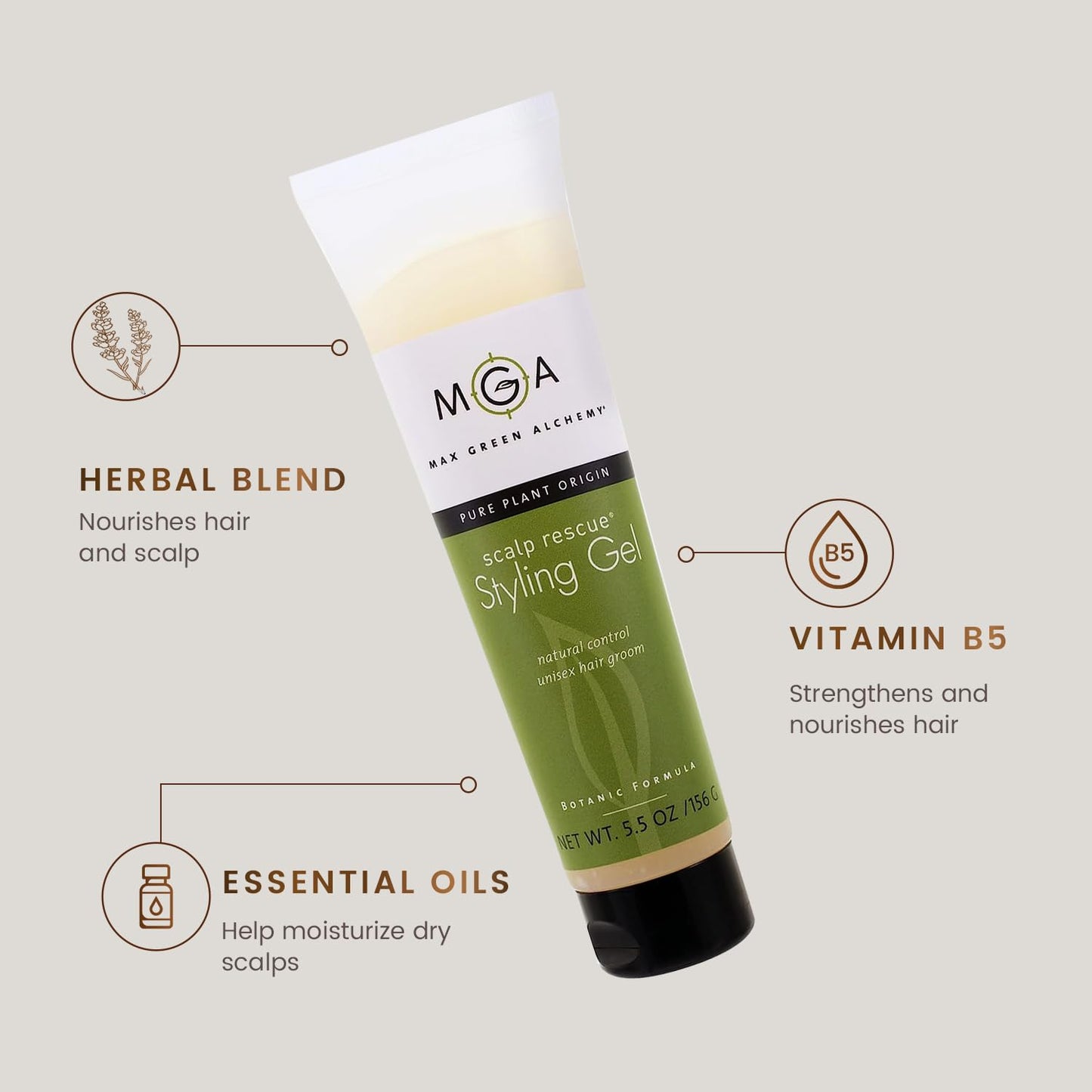 Scalp Rescue Styling Gel, Organic Unisex Formula Controls Frizz and Fly Away Hair, Curly Hair Community Favorite Gives Flexible Natural Hold, Fights Humidity, Alcohol Free & Water Based