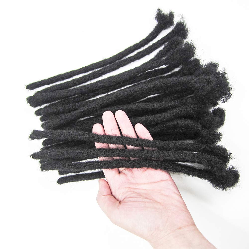40 Strands Loc Extensions Real Human Hair for Women/men/Kids Can Be Dyed Bleached Curled 4inch Full Handmade Permanent Dreadlock Extensions 0.6cm Width