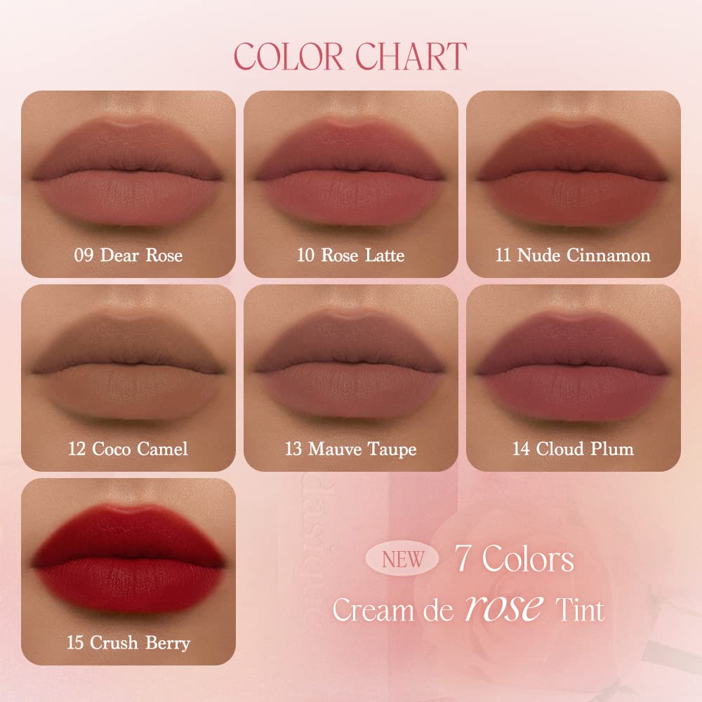 dasique Cream De Rose Tint (13 Mauve Taupe) | AMAZON US ONLY | Velvet Cream Matte Lip Stain, Infused with Rose Water | Vegan