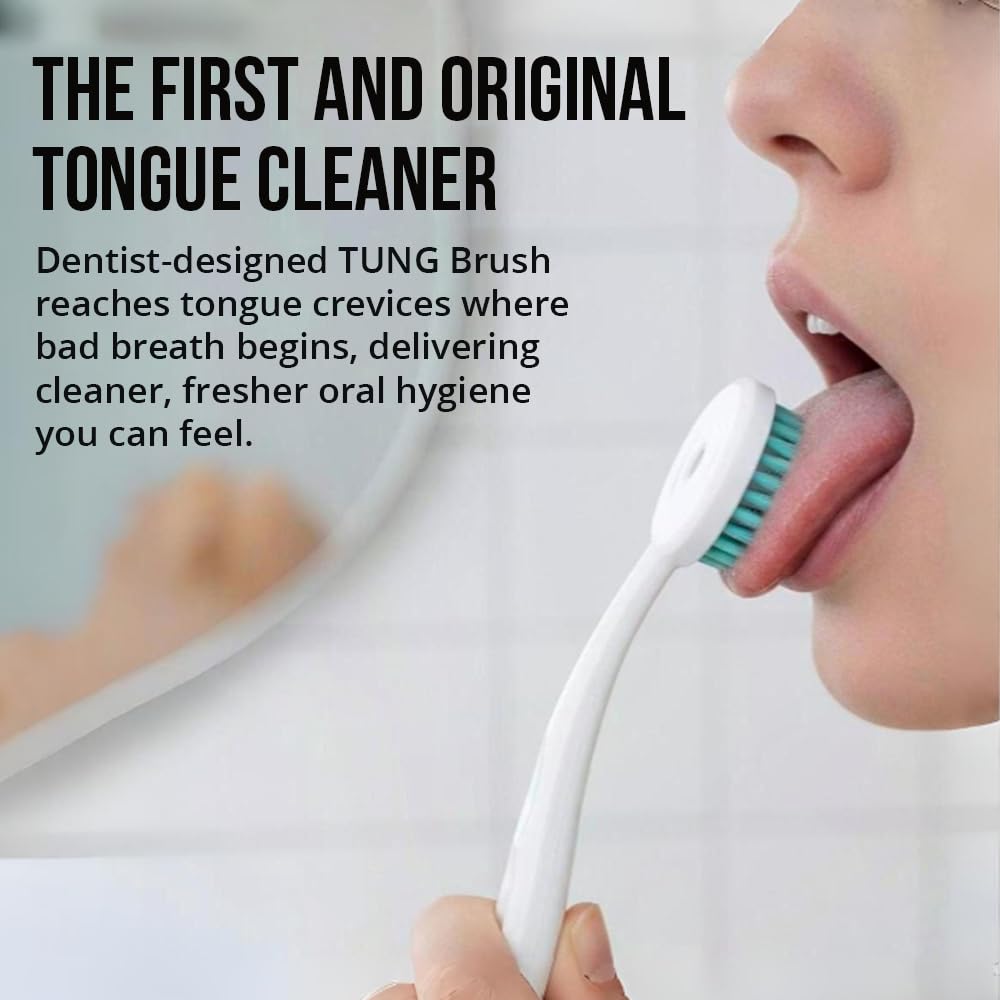 Tung Tongue Gel, Natural Mint Blast Tongue Cleaner Paste, Bad Breath Odor Eliminator, Halitosis Defense, BPA Free, USA Made (4-Pack)