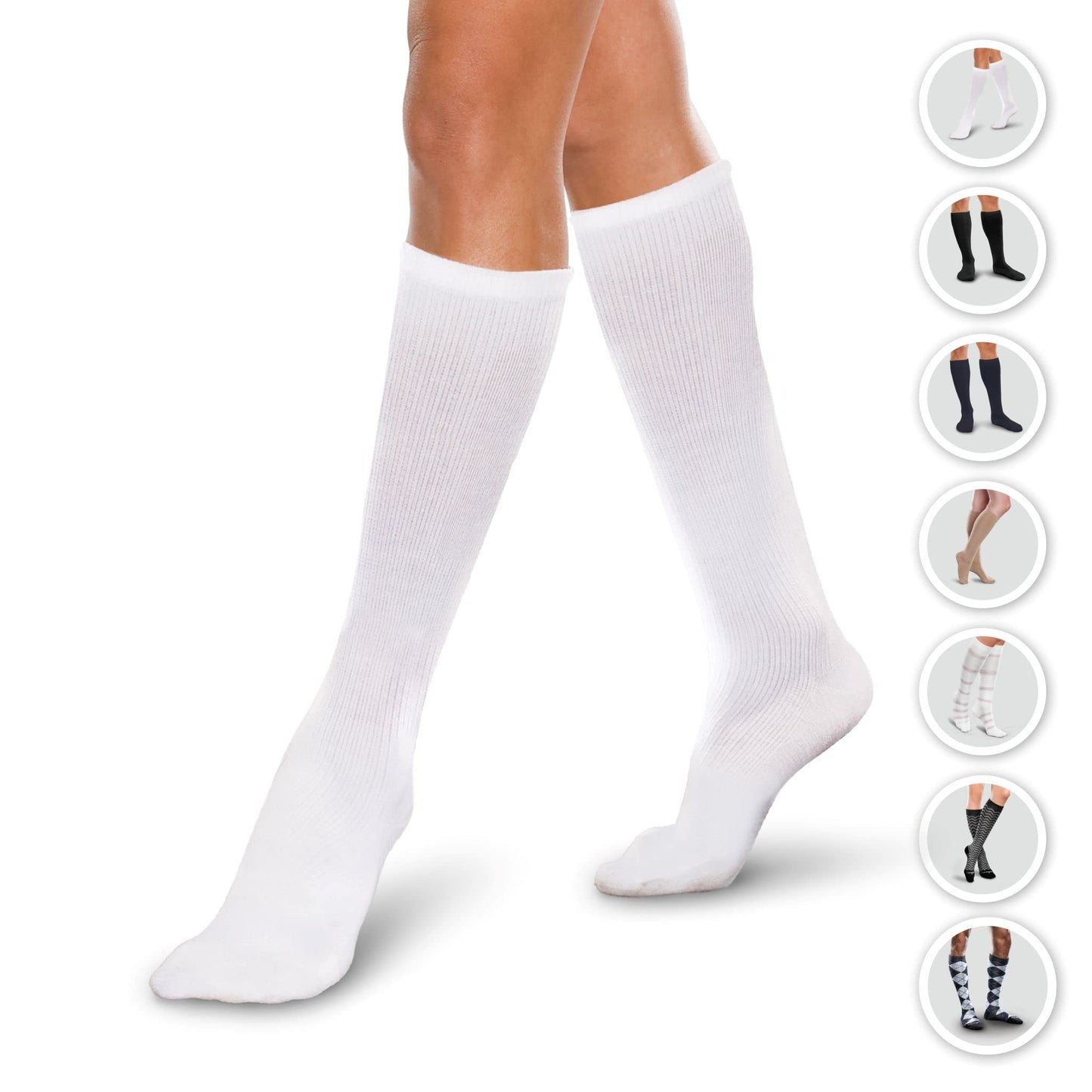 Core-Spun 10-15mmHg Medical Light Graduated Knee High Compression Socks (Khaki, 2X-Large Regular)