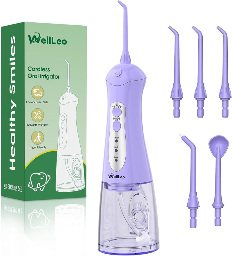 Water Flosser for Teeth - Portable Rechargeable Oral Irrigator with 5 Jet Tips | IPX7 Travel Dental Care