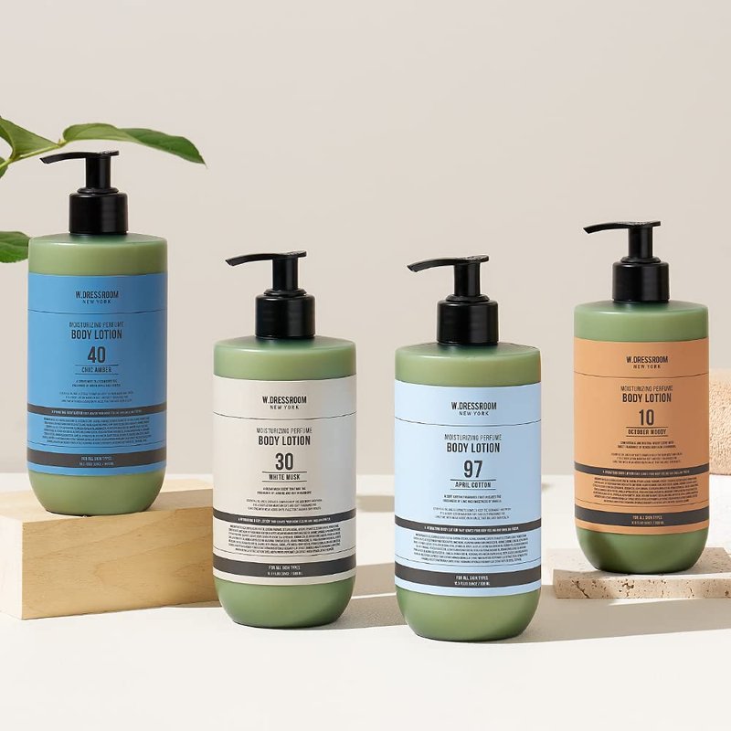 W.Dressroom No.97 April Cotton Perfume Body Lotion, Hydrating Body Lotion for Dry & Sensitive Skin – Fast-Absorbing, Non-Greasy, Clean Cotton Scent, 16.9 fl oz Pump