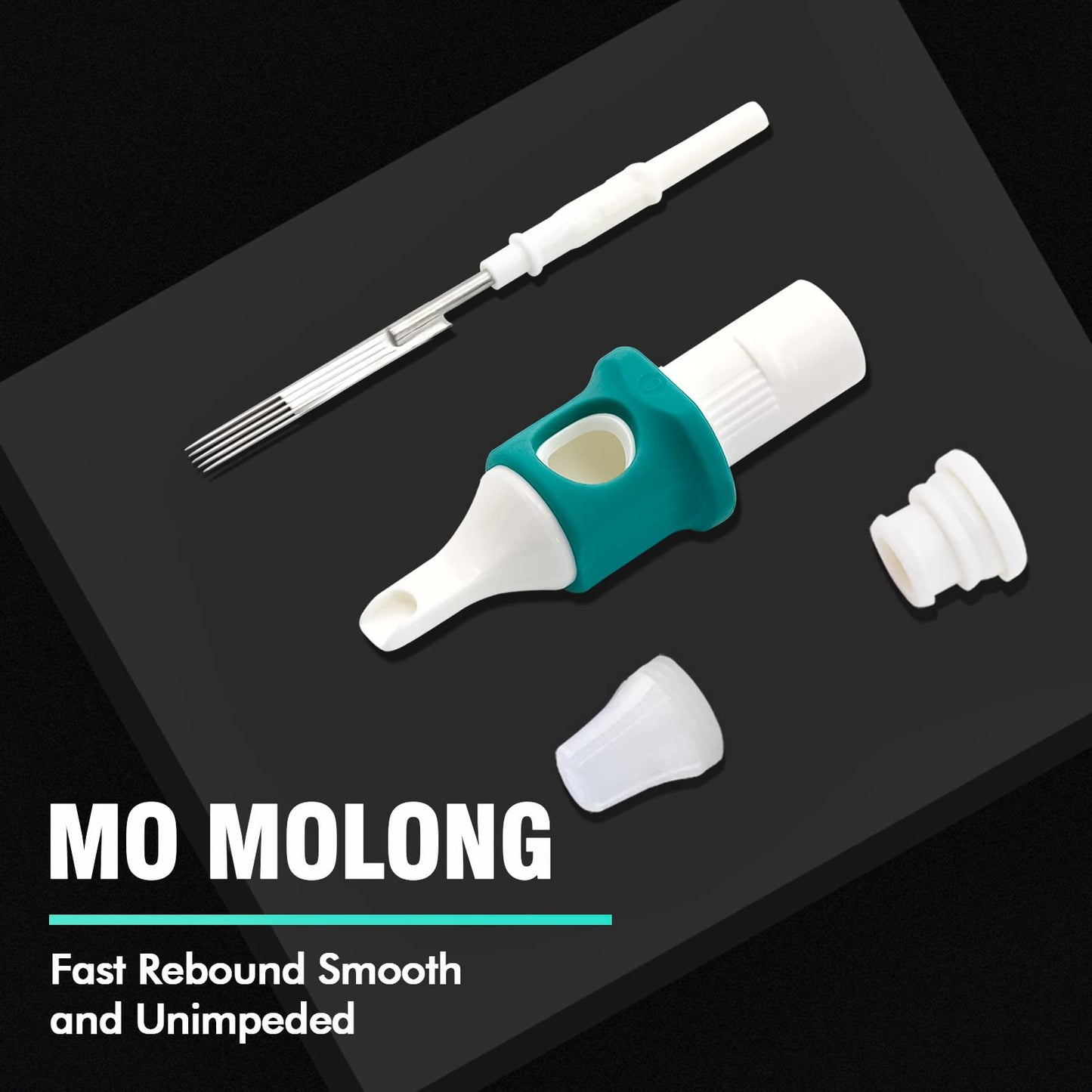 MO MOLONG Tattoo Cartridge Needles 20Pcs Professional MO Cartridges Membrane Tattoo Cartridges with Finger Ledge Curved Magnum 15 Diameter 0.35mm (1215RM)