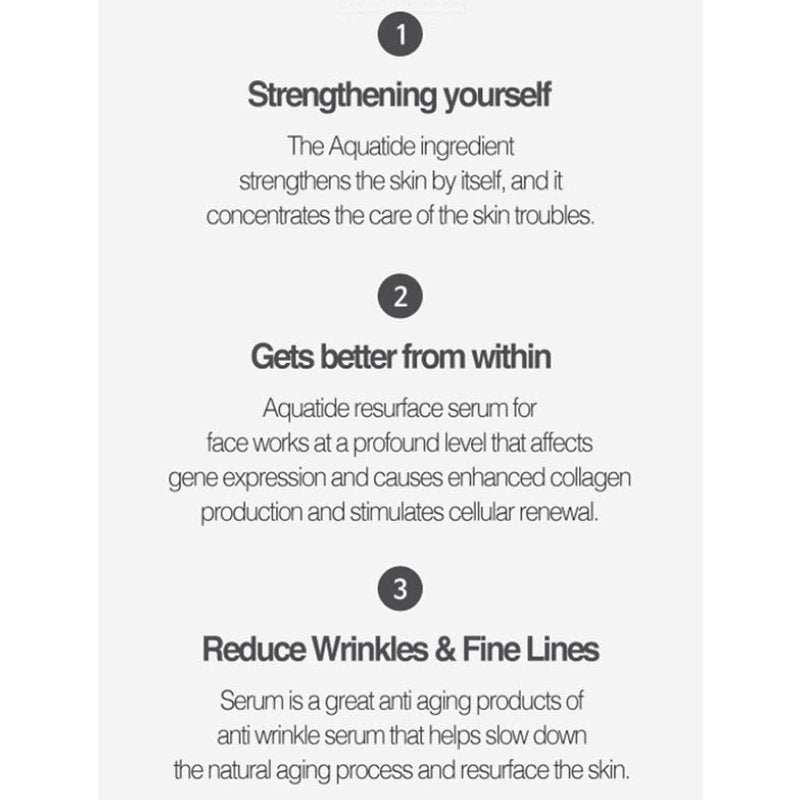 Aquatide Resurface Serum - Korean Facial Serum with Hyaluronic Acid | 50ml Hydrating Skincare