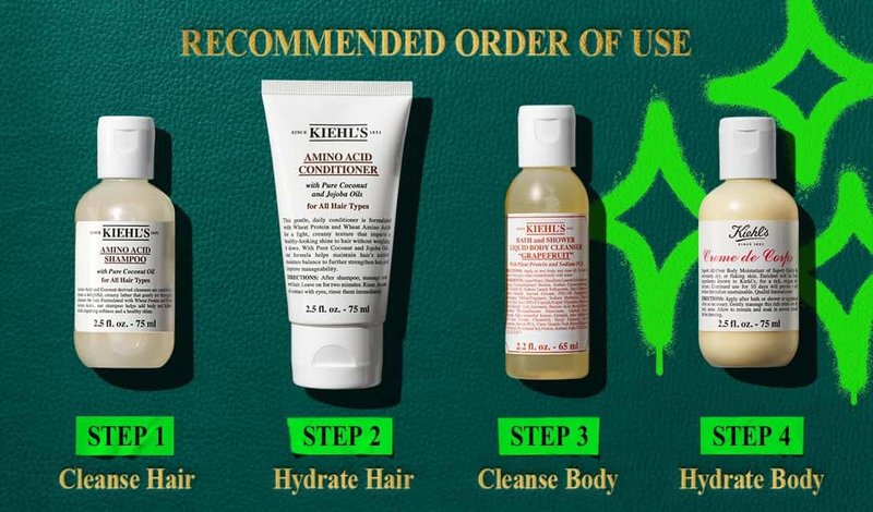 Kiehl's Body and Haircare Routine Gift Set, $49 Value, Includes 3 Travel Size Products, Shampoo, Conditioner and Body Lotion