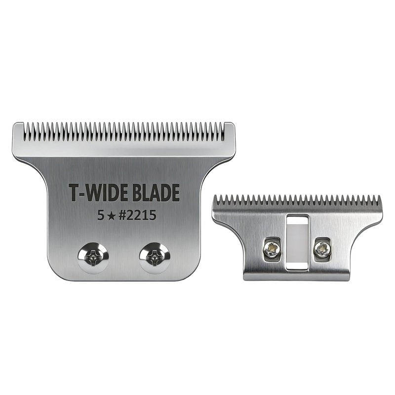 2215 Replacement T Wide Blades Replacement for Wahl 5 Star Detailer Li Trimmer 8081/8171- Adjustable Zero-Gap Stainless Steel Blade,Silver Pack