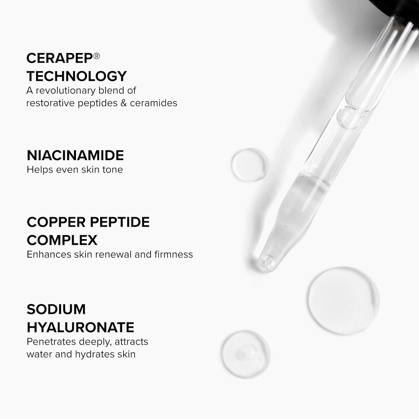 DRMTLGY Needle-Less Serum - Peptide & Ceramide Face Serum for Fine Lines, Hydrating Anti-Aging Formula | 1 oz
